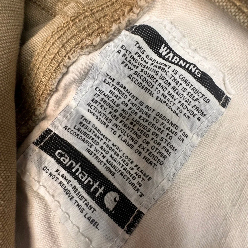 Carhartt FR Flame Resistant Tan Cargo Cut Off Work Shorts Size 36‎ - Bonus Hat